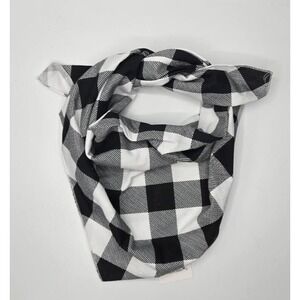 Grayson Pup Black & White Plaid Dog Bandana 21.5" Square 100% Soft Cotton